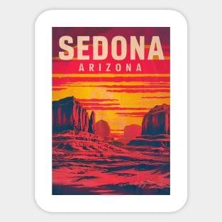 Sedona Arizon Vintage Sunset Sticker